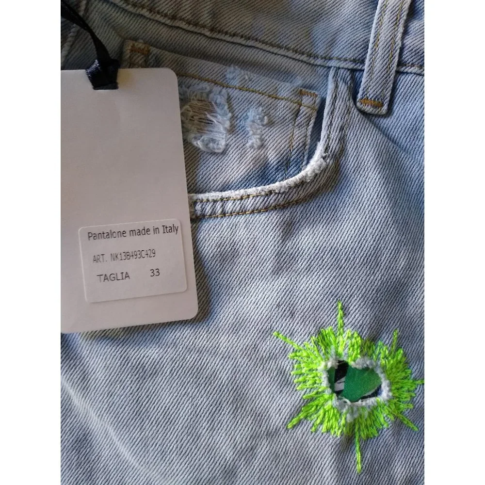 NEILL KATTER Men's Patchwork Skinny Blue Jeans Size 32